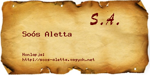 Soós Aletta névjegykártya