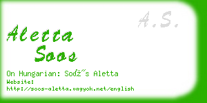 aletta soos business card